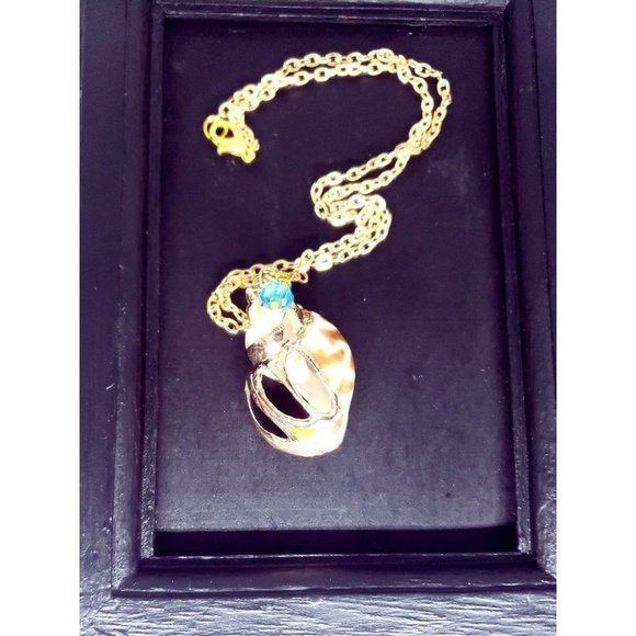 Golden shell beaded crystal necklace handmade - Picture 5 of 6